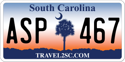 SC license plate ASP467
