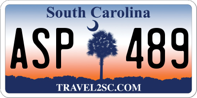 SC license plate ASP489