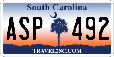 SC license plate ASP492