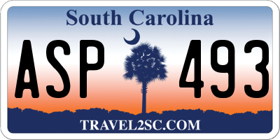 SC license plate ASP493