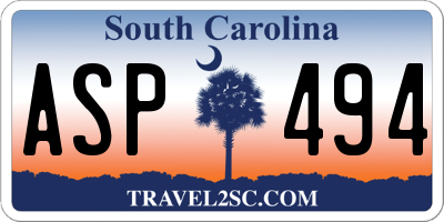 SC license plate ASP494