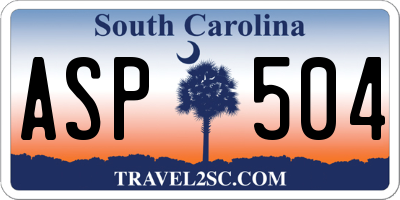 SC license plate ASP504