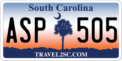 SC license plate ASP505