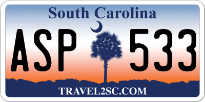 SC license plate ASP533