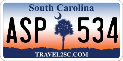 SC license plate ASP534