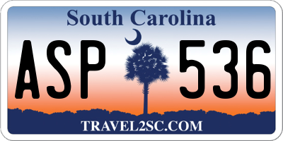 SC license plate ASP536
