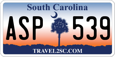 SC license plate ASP539