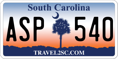SC license plate ASP540
