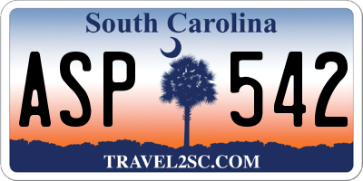 SC license plate ASP542