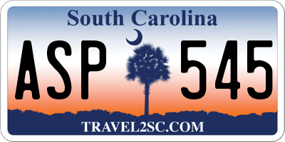 SC license plate ASP545