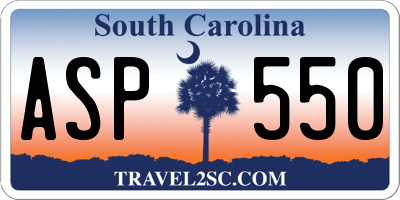 SC license plate ASP550