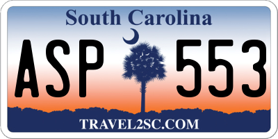SC license plate ASP553