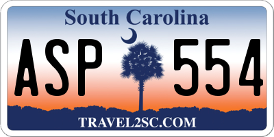 SC license plate ASP554