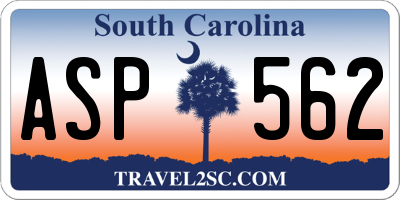 SC license plate ASP562