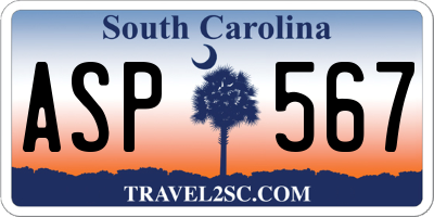 SC license plate ASP567