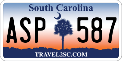 SC license plate ASP587
