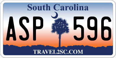 SC license plate ASP596
