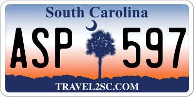 SC license plate ASP597