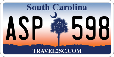 SC license plate ASP598