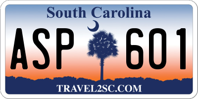 SC license plate ASP601