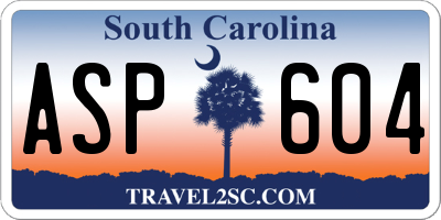 SC license plate ASP604