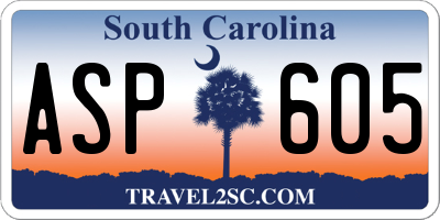 SC license plate ASP605