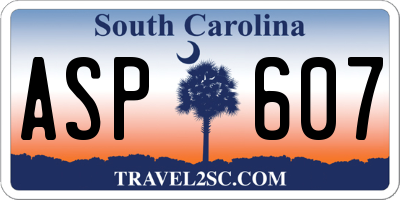 SC license plate ASP607