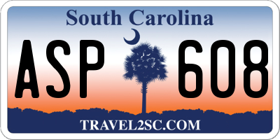 SC license plate ASP608