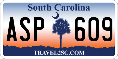 SC license plate ASP609