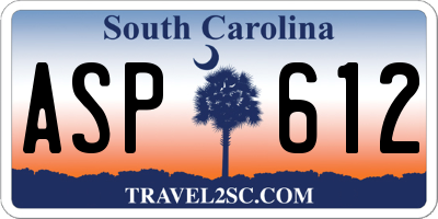 SC license plate ASP612