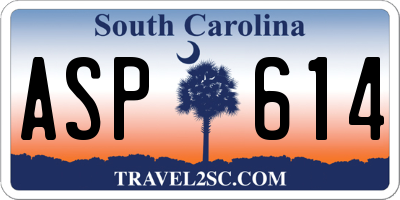 SC license plate ASP614