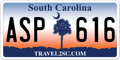 SC license plate ASP616