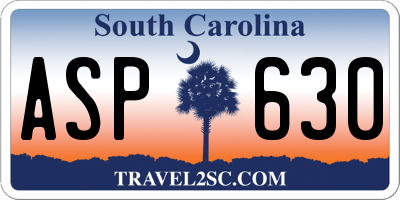 SC license plate ASP630
