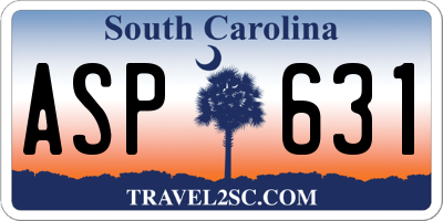 SC license plate ASP631