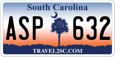 SC license plate ASP632