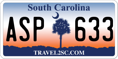 SC license plate ASP633