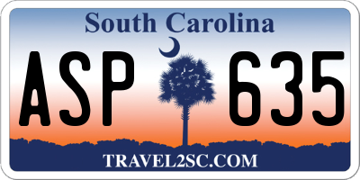 SC license plate ASP635