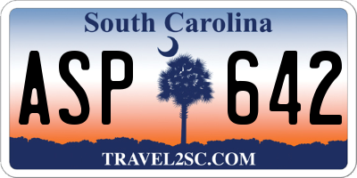 SC license plate ASP642