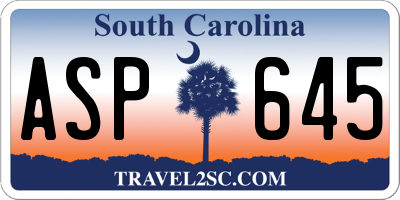 SC license plate ASP645