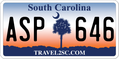 SC license plate ASP646