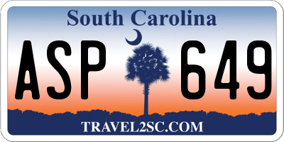 SC license plate ASP649
