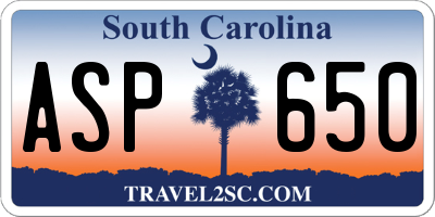 SC license plate ASP650