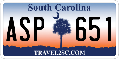 SC license plate ASP651