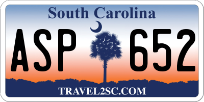 SC license plate ASP652