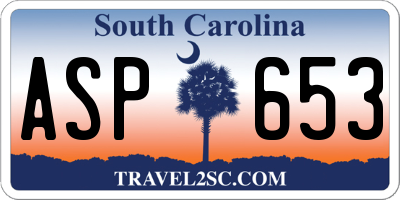 SC license plate ASP653