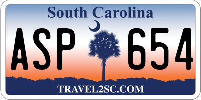 SC license plate ASP654