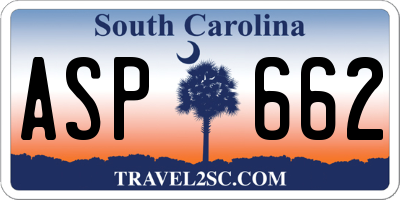 SC license plate ASP662