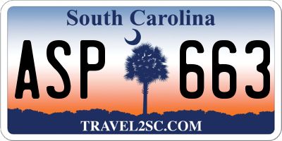 SC license plate ASP663