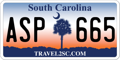 SC license plate ASP665