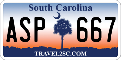 SC license plate ASP667